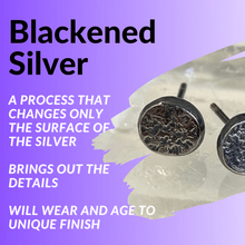 Load image into Gallery viewer, Sterling Silver Blackened Organic Stud Earrings