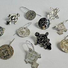 Load image into Gallery viewer, Sterling Silver Art Deco Pattern Stud Earrings