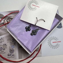 Load image into Gallery viewer, Sterling Silver Drop Hoop Earrings