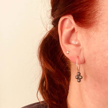 Load image into Gallery viewer, Sterling Silver Drop Hoop Earrings