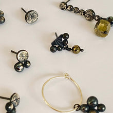 Load image into Gallery viewer, Sterling Silver Blackened Organic Stud Earrings