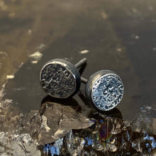 Load image into Gallery viewer, Sterling Silver Blackened Organic Stud Earrings