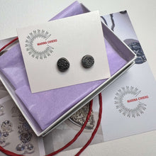 Load image into Gallery viewer, Sterling Silver Blackened Organic Stud Earrings
