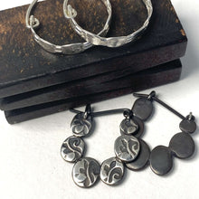 Load image into Gallery viewer, Sterling Silver Blackened Pattern Earrings