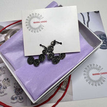 Load image into Gallery viewer, Sterling Silver Blackened Pattern Earrings
