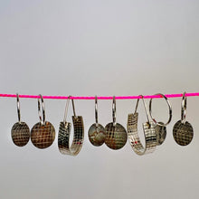 Load image into Gallery viewer, Sterling Silver Fabric Print Hoops