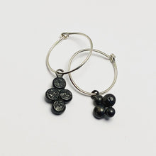 Load image into Gallery viewer, Sterling Silver Drop Hoop Earrings