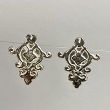 Load image into Gallery viewer, Sterling Silver Art Deco Pattern Stud Earrings