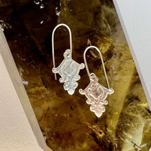 Load image into Gallery viewer, Sterling Silver Art Deco Pattern Hook Earrings