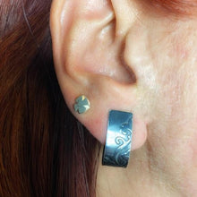 Load image into Gallery viewer, Dark Sterling Silver Deco Pattern Curl Stud Earrings