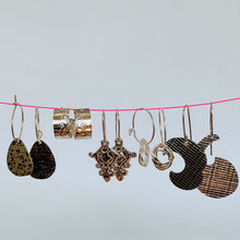 Load image into Gallery viewer, Sterling Silver Art Deco Pattern Hook Earrings