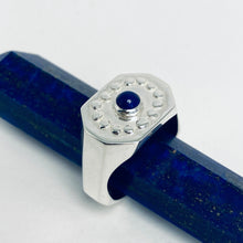 Load image into Gallery viewer, Lapis Lazuli and Sterling Silver Signet Ring
