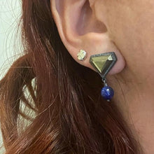 Load image into Gallery viewer, Facet Pyrite and Lapis Lazuli Bead Earrings