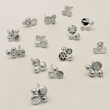 Load image into Gallery viewer, Sterling Silver Stamped Stud Earrings