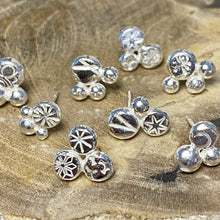 Load image into Gallery viewer, Sterling Silver Stamped Stud Earrings
