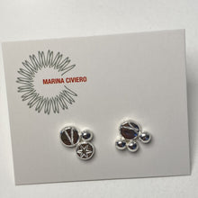 Load image into Gallery viewer, Sterling Silver Stamped Stud Earrings
