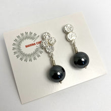 Load image into Gallery viewer, Sterling Silver and Hematite Bead Stud Earrings