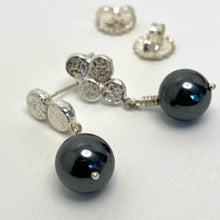 Load image into Gallery viewer, Sterling Silver and Hematite Bead Stud Earrings