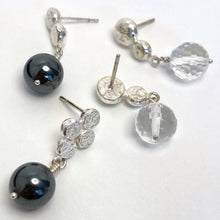 Load image into Gallery viewer, Sterling Silver and Hematite Bead Stud Earrings