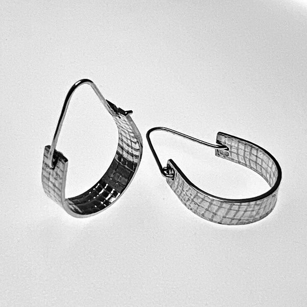 Sterling Silver Fabric Print Hoops