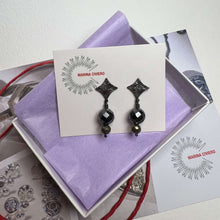 Load image into Gallery viewer, Sterling Silver with Hematite and Pyrite Bead Stud Earrings

