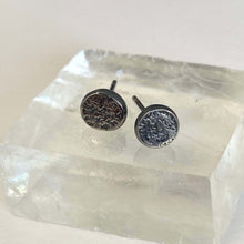 Load image into Gallery viewer, Sterling Silver Blackened Organic Stud Earrings
