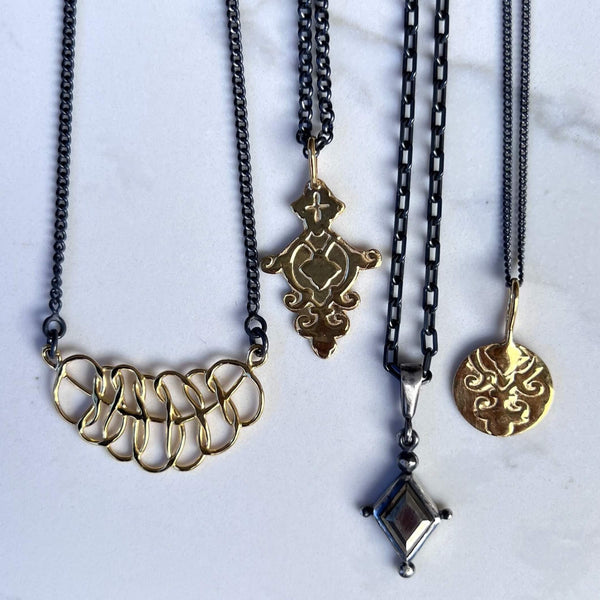 interlace pendant gold plate over sterling silver