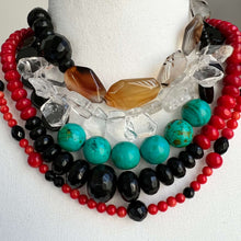 Load image into Gallery viewer, Crystal Quartz and Agate Bead Necklace
