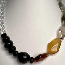 Load image into Gallery viewer, Arizona Agate, Onyx and Crystal Quartz Bead Necklace
