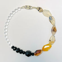 Load image into Gallery viewer, arizona agate, onyx, crystal quartz bead necklace
