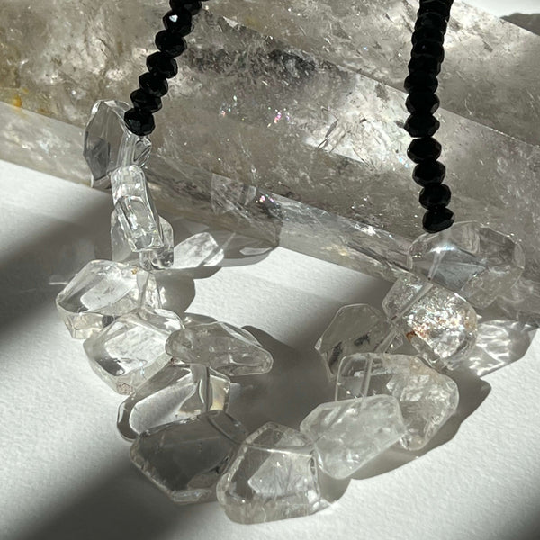 Crystal Quartz and Agate Bead Necklace