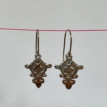 Load image into Gallery viewer, Sterling Silver Art Deco Pattern Hook Earrings

