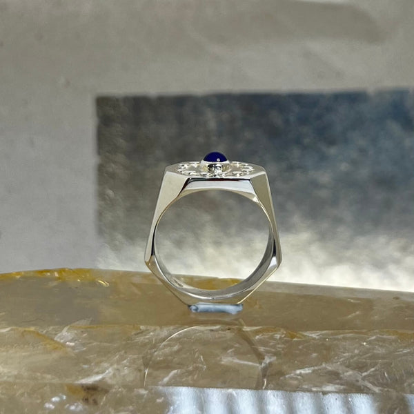 Lapis Lazuli and Sterling Silver Signet Ring