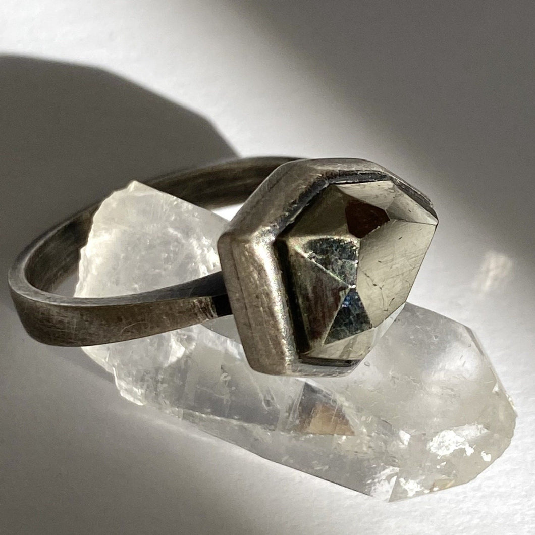 Pyrite Ring with Dark Satin Finish