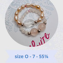 Load image into Gallery viewer, Rose Quartz, Freshwater Pearl Bead Rings
