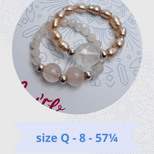 Load image into Gallery viewer, Rose Quartz, Freshwater Pearl Bead Rings
