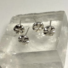 Load image into Gallery viewer, Sterling Silver Texture Six Petal Flower Stud Earrings
