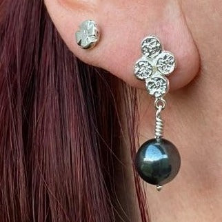Sterling Silver and Hematite Bead Stud Earrings